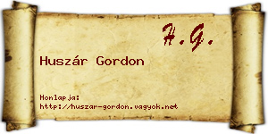 Huszár Gordon névjegykártya