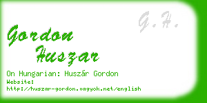 gordon huszar business card